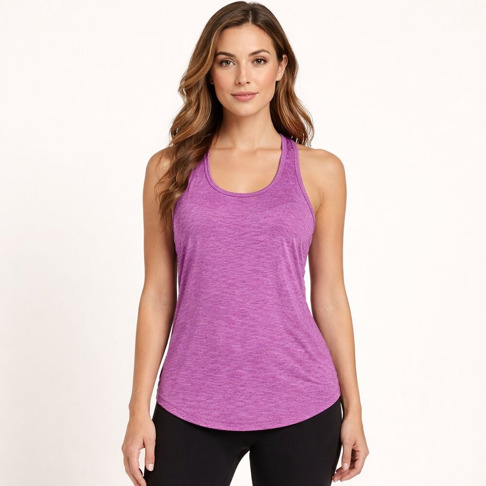 Lululemon Racerback Run Tank Top Size 10 Heathered Purple Lightweight Athletic